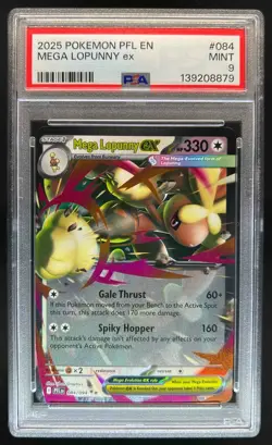 2025 Pokemon Phantasmal Flames Mega Lopunny ex Double Rare #084/094 PSA 9 - Image 1