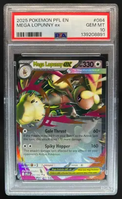2025 Pokemon Phantasmal Flames Mega Lopunny ex Double Rare #084/094 PSA 10 - Image 1