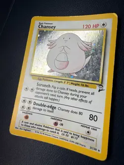 Chansey 3/130 Base Set 2 Holo Rare WOTC Pokemon MP - Image 3