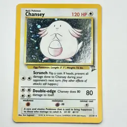 2000 Pokemon Chansey 3/130 Lightly Played Holo Rare Base Set 2 Vintage WOTC - Image 1