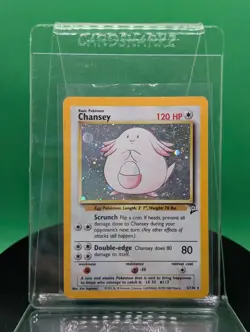 Chansey 3/130 Base Set 2 Holo Rare 2000 English Pokemon TCG Card WoTC - Image 1