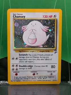 Chansey 3/130 Base Set 2 Holo Rare 2000 English Pokemon TCG Card WoTC - Image 2