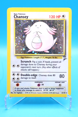 Pokemon Card Chansey 3/130 Base Set 2 Holo Rare WOTC MP/HP - Image 1