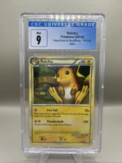 CGC 9 MINT Raichu 2010 HeartGold & SoulSilver 10/123 Holo Pokemon Card - Image 1