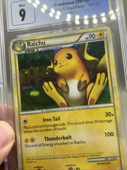 CGC 9 MINT Raichu 2010 HeartGold & SoulSilver 10/123 Holo Pokemon Card - Image 3