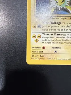 Pokemon TCG Lt. Surge's Jolteon 28/132 Gym Challenge Non-Holo Rare Card - Image 2
