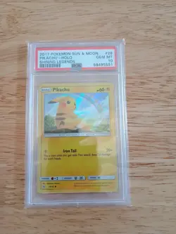 2017 Pokemon Sun and Moon Shining Legends Holo Pikachu Card #28/73 PSA 10 - Image 1