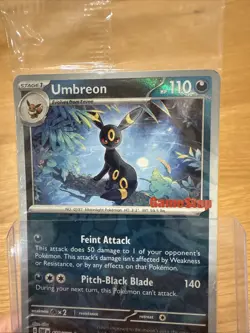 2023 Umbreon 130/197 Gamestop promo Pokemon Card Sealed English Stamped - Image 4