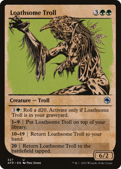 x1 Loathsome Troll AFR MTG 327/281 UNCOMMON SHOWCASE M/NM 1x - Image 1