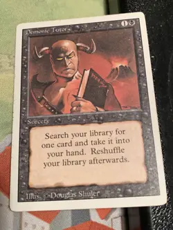 MTG Magic the Gathering Demonic Tutor Revised Light play to Moderate play LP/MP - Image 1