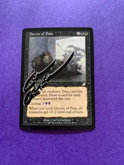 MTG Magic Decree Of Pain Signed Artist Proof Sketch x1 Scourge Carl Critchlow - Image 1