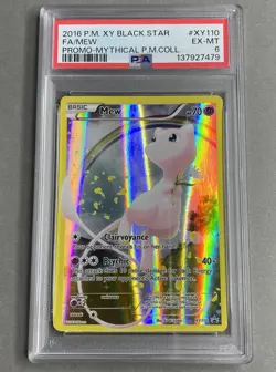 Pokemon PSA 6 EX-MT Mew XY110 Promo Mythical Collection - Image 1