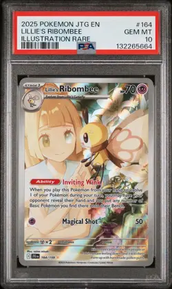 Pokemon TCG Illustration Rare Lillie's Ribombee #164 PSA 10 GEM MINT IR Holo - Image 2