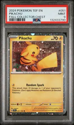 PSA 9 MINT Pikachu 051/162 COSMOS HOLO Collector Chest PROMO Pokemon - Image 1
