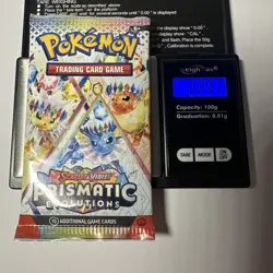 GOD PACKU🔥22.91g🔥VERY HEAVY Prismatic Evolutions Pokemon Sealed Booster Pack - Image 1