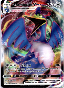 Pokemon TCG Cramorant VMAX 055/072 Shining Fates Holo Rare Near Mint - Image 1