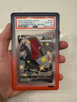 2020 Pokemon SWSH FA/Charizard v Champions Path Secret #079 PSA 10 - Image 3