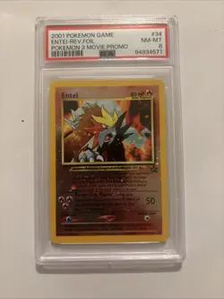 2001 POKEMON GAME MOVIE POKEMON 3 MOVIE PROMO #34 ENTEI-REVERSE FOIL PSA 8 - Image 2