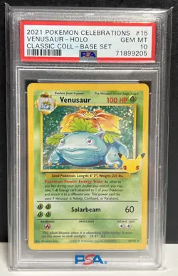 2021 POKEMON CELEBRATIONS VENUSAUR - HOLO CLASSIC COLLECTION- BASE SET PSA 10 - Image 1