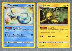 Pokemon Cosmic Eclipse Jolteon & Vaporeon Non Holo Lot NM 💎 - Image 1