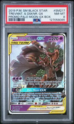PSA 8 NM 2019 Pokemon TREVENANT & DUSKNOIR GX SM217 Black Star Promo - Image 1