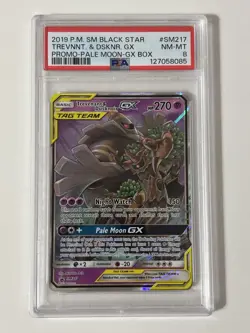 PSA 8 NM 2019 Pokemon TREVENANT & DUSKNOIR GX SM217 Black Star Promo - Image 3