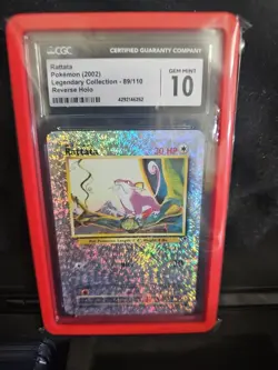 CGC 10 Gem Mint Rattata Reverse Foil 89/110 Legendary Collection (2002) - Image 1