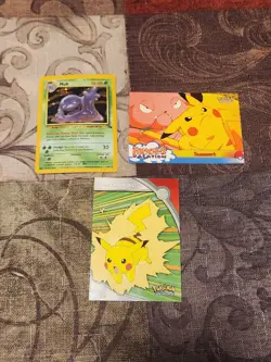 Pokemon Custom Lot of 3: Muk 13/62, Pikachu #25, Teamwork Topps - Image 1