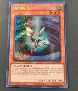 Yu-Gi-Oh! Lightning, Dragon Ruler Of Drafts Secret Rare 1st Ed BLMM-EN124 NM - Image 1