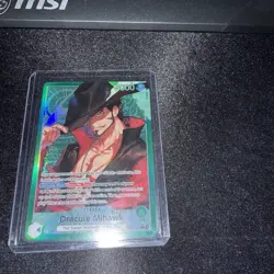 One Piece OP14 The Azure Sea’s Seven - Dracule Mihawk OP14-020 Leader Alt Art - Image 1