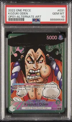 2022 ONE PIECE OP01-ROMANCE DAWN ALTERNATE ART #031 KOZUKI ODEN PSA 10 - Image 1