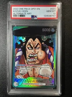 2022 One piece OP01-Romance Dawn #031 Kozuki Oden leader Alternate Art PSA 10 - Image 1