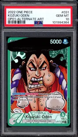 2022 One Piece OP01 Alternate Art Kozuki Oden #31 PSA 10 GEM MINT - Image 1