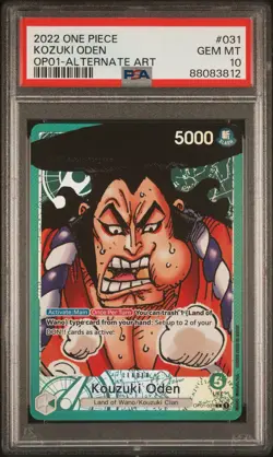PSA 10 2022 ONE PIECE OP01-ROMANCE DAWN #031 KOZUKI ODEN ALTERNATE ART - Image 1