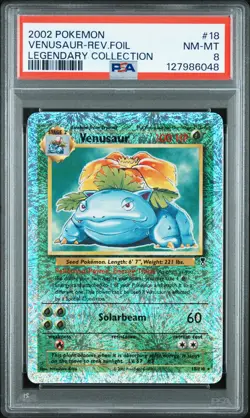 2002 POKEMON LEGEND COLL #18 VENUSAUR-REVERSE FOIL PSA 8 - Image 1
