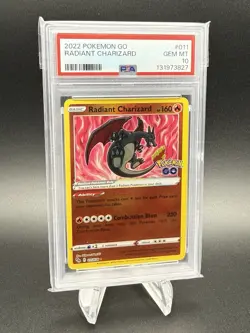 2022 Pokemon GO Radiant Charizard PSA 10 Gem Mint Holo Rare #011/078 - Image 1