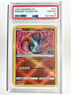 2022 Radiant Charizard PSA 10 Gem Mint 011/078 Pokemon GO Holo Stamp - Image 1