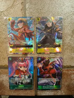 One Piece TCG Illustration Box Vol 3 & 4 Promos Set (SEALED) Luffy, Zoro, Mihawk - Image 1