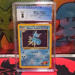 Pokemon TCG Misty's Seadra Holo Rare Card 9/132 Gym Heroes - Image 1