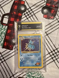 Pokemon TCG Misty's Seadra Holo Rare Card 9/132 Gym Heroes 2000 Rare - Image 1
