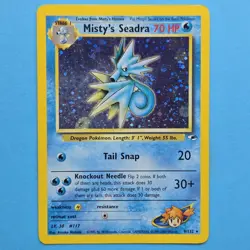 Misty's Seadra 9/132 Gym Heroes Holo🌀SWIRL Rare POKEMON CARD TCG - Image 1