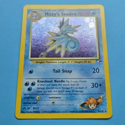 Misty's Seadra 9/132 Gym Heroes Holo🌀SWIRL Rare POKEMON CARD TCG - Image 2