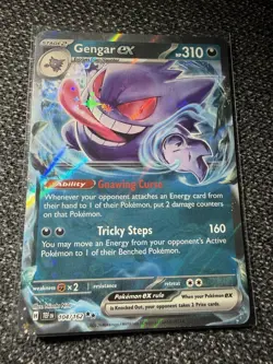 Pokemon TCG Gengar EX Temporal Forces Ultra Rare Card 104/162 Scarlet & Violet - Image 1