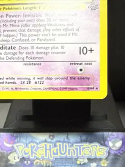 Pokemon Card Mr. Mime 6/64 Jungle Set WOTC Rare Holo Near Mint - Image 4