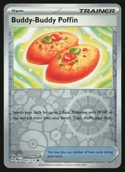 SV: Prismatic Evolutions Buddy-Buddy Poffin #101/131 Reverse Holo Pokemon Card - Image 1