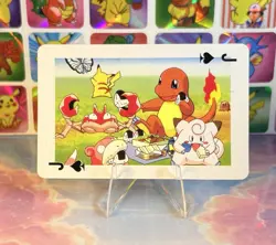 Pikachu Pokemon Vintage Playing Poker Card Charizard Nintendo - Prism Holo Back - Image 1
