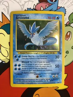 Articuno 2/62 - Pokemon Fossil Set - Holo Card - WotC - LP+ - Image 1