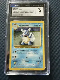 Pokemon TCG Wartortle #2 Classic Collection CGC Mint 9 Graded Card 2023 Holo - Image 1