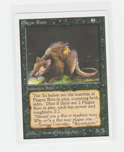 Magic the Gathering ~ MTG ~ 1x Plague Rats ~ Unlimited ~ M/NM - Image 1