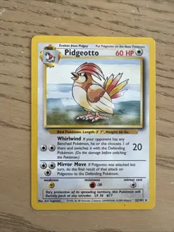 Pokemon Pidgeotto TCG Base Set 22/102 Rare, HP - Image 1